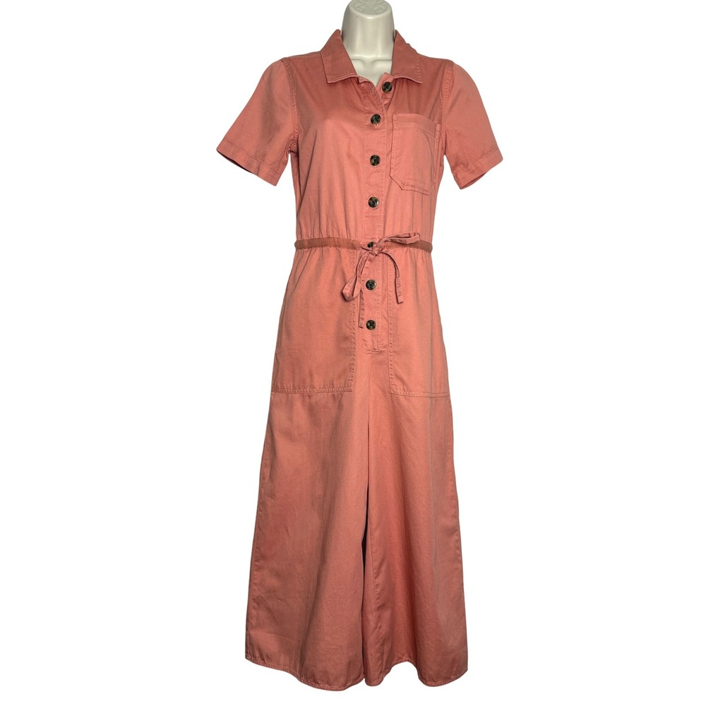 Madewell NEW Womens Utility Jumpsuit Size 0 Orange Wide Leg‎ Coveralls Boho 90s
